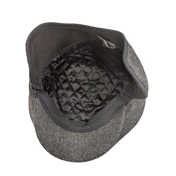 NEW Dockers Gray Herringbone Scally Newsboy Golfer Cap Earflap Ivy Size Small - Picture 13 of 13